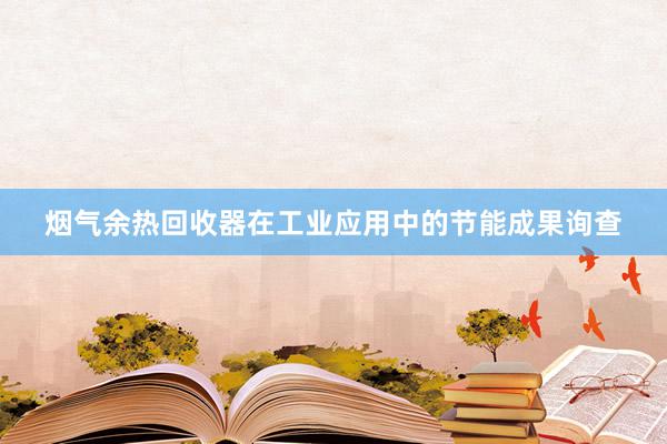 烟气余热回收器在工业应用中的节能成果询查
